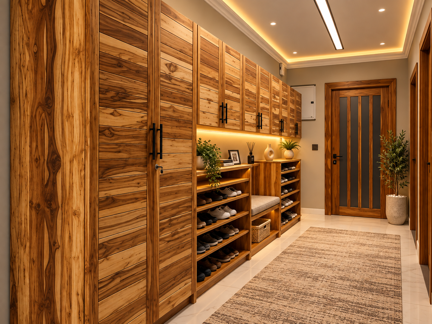 Custom Wooden Shoe Cabinet in Dar es Salaam | StarDecor
