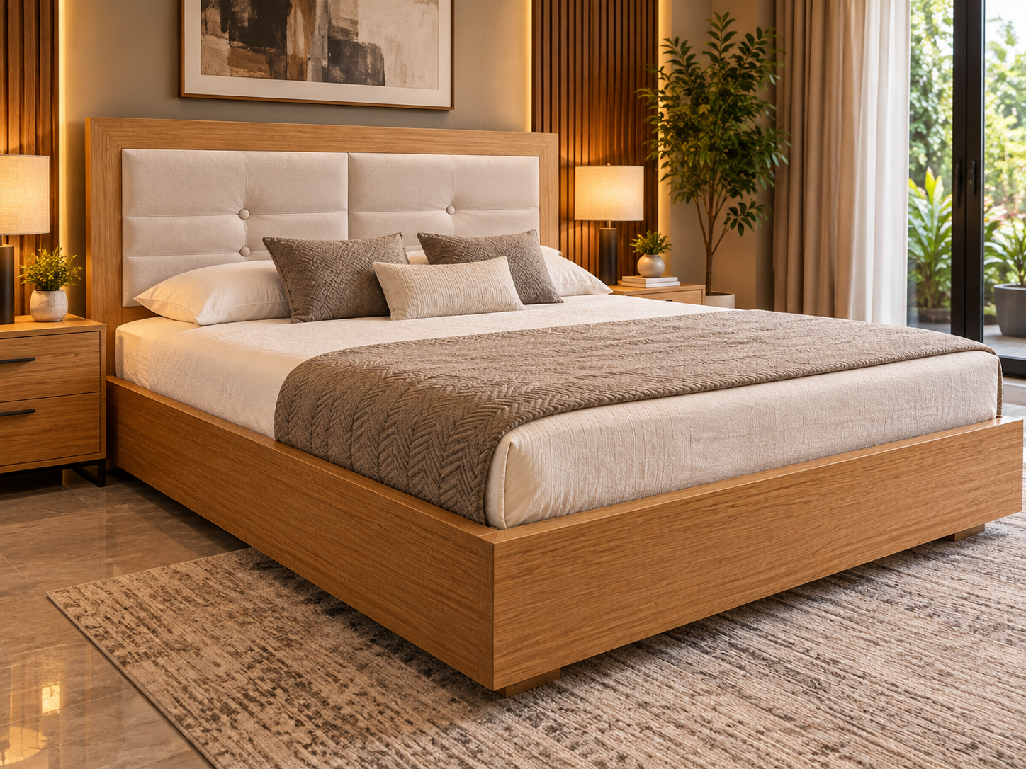 Custom MDF Upholstered Bed in Dar es Salaam | StarDecor